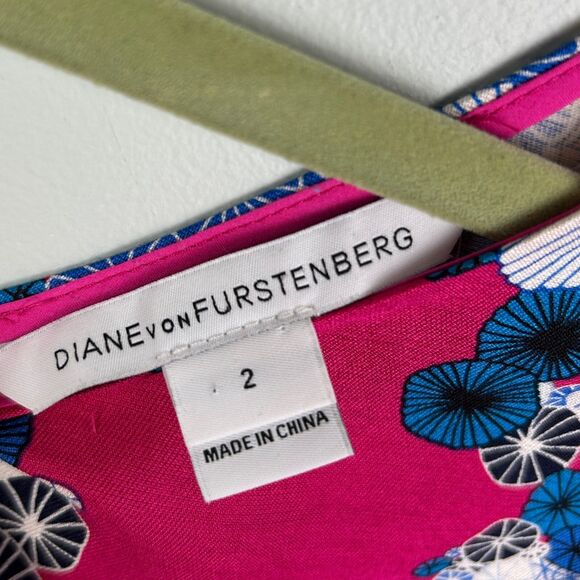 Diane von Furstenberg DVF Topanga Pink Floral Jacquard Fit & Flare Dress Women 2 - Picture 7 of 13